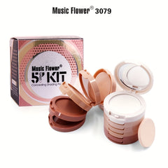 5-in-1 Makeup Powder: Concealer Contour Bronzer Control Setting Powder