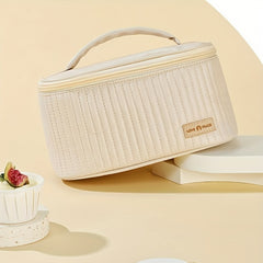 1pc Travel Makeup Bag Cosmetic Bag PU Solid Toiletry Bag Portable Storage Bag