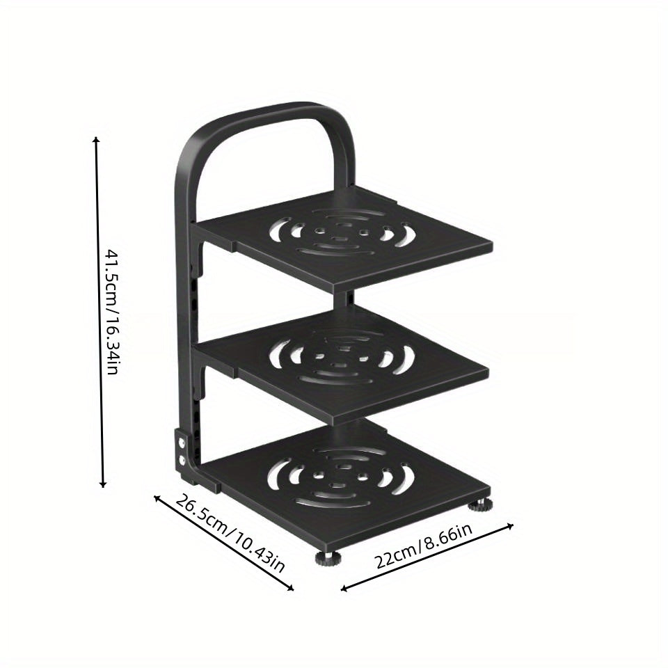 Multifunctional Kitchen Floor Storage Rack - Cabinet Pot Pan Lid Organizer