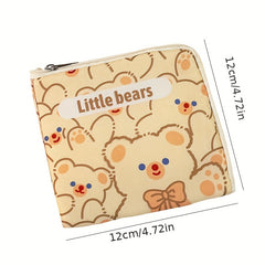 2 Pcs Cartoon Zipper Storage Bag Portable Sanitary Napkin Bag