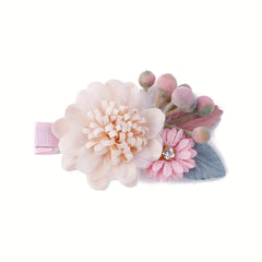 Girls Artificial Flowers Hair Clips Princess Hair Accessories