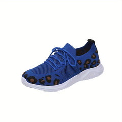 Leopard Pattern Breathable Sneakers Low Wedge Casual Sporty Shoes