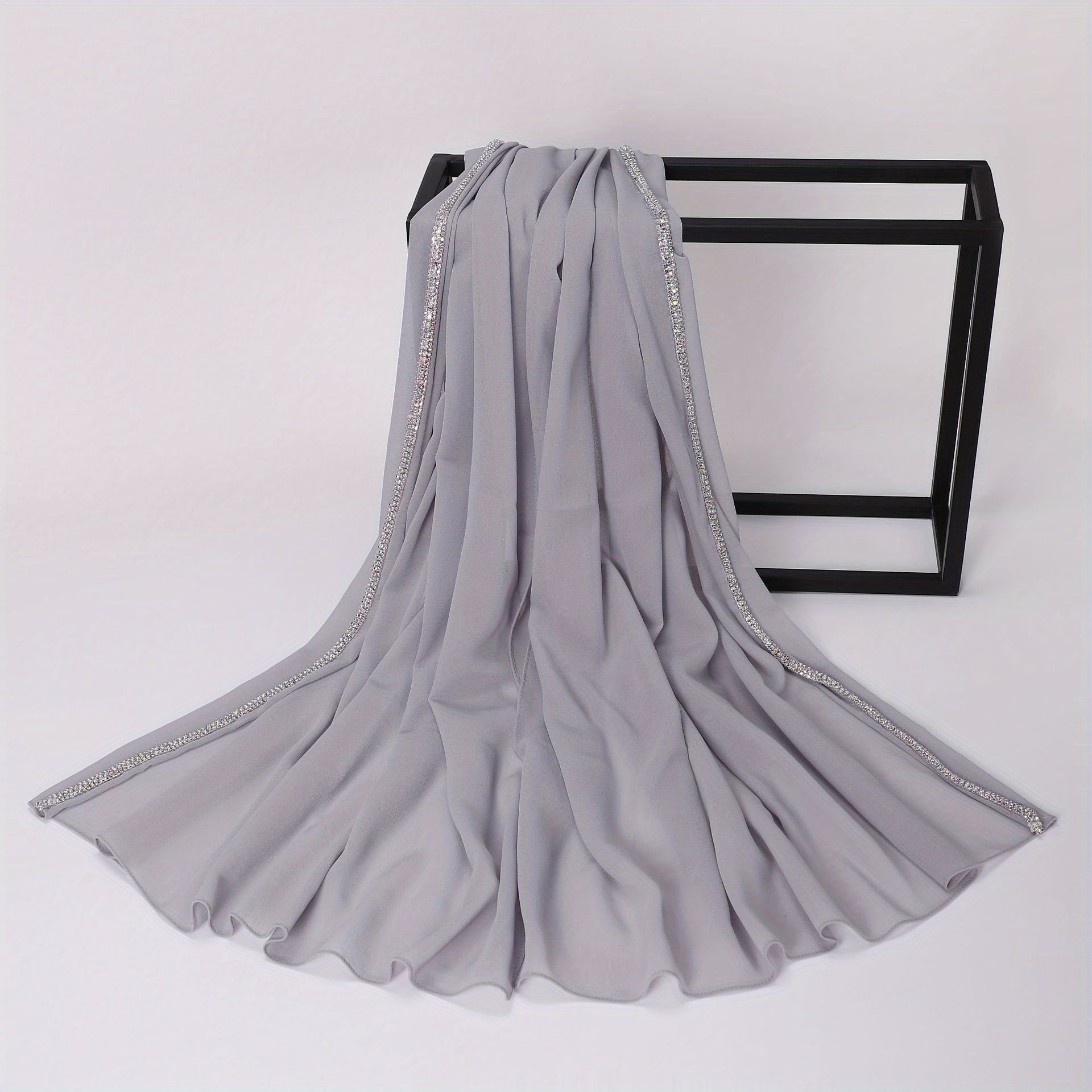 Faux Diamond Chiffon Scarf Turban for Girls
