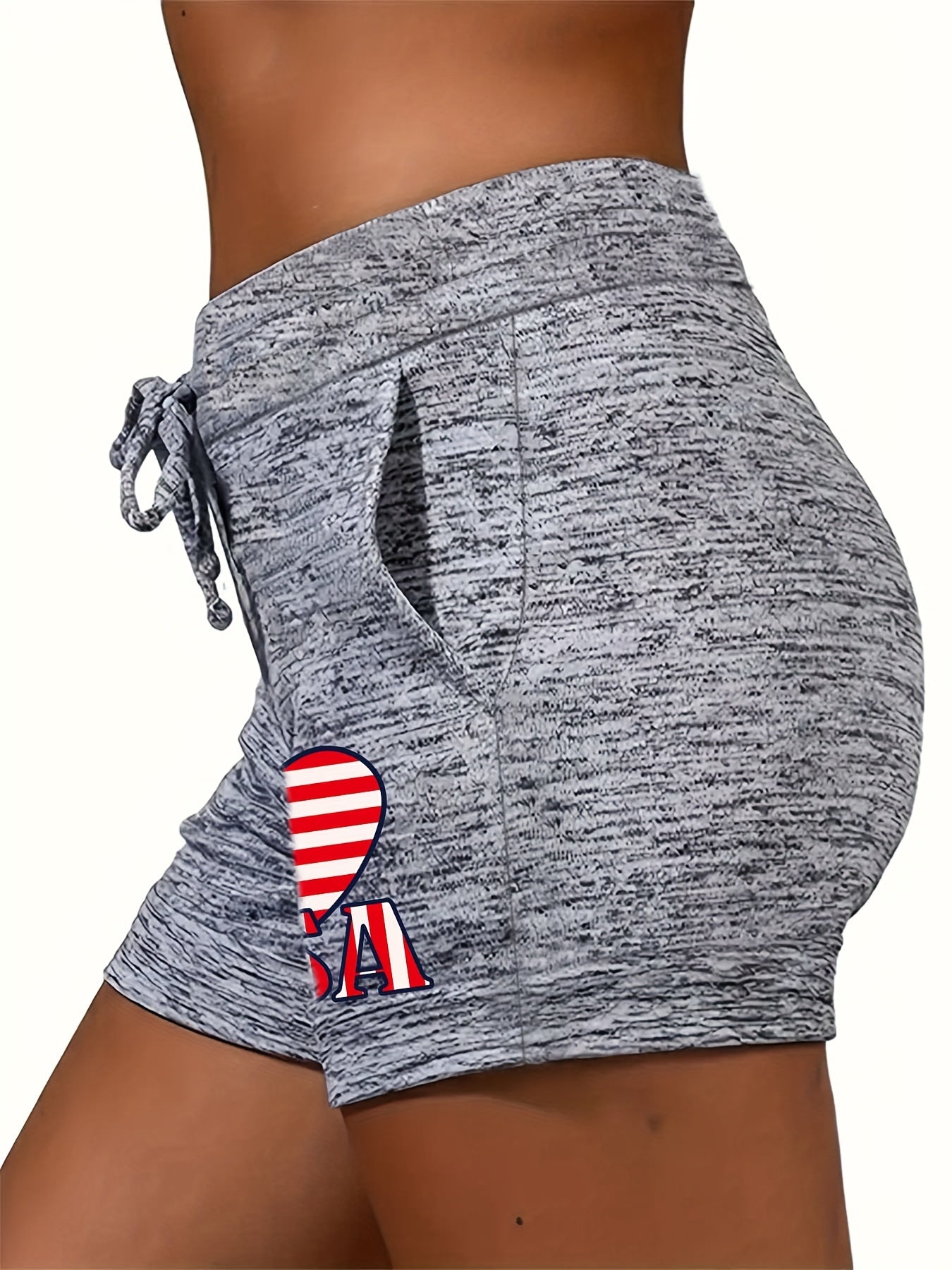 Print Drawstring Casual Shorts for Women