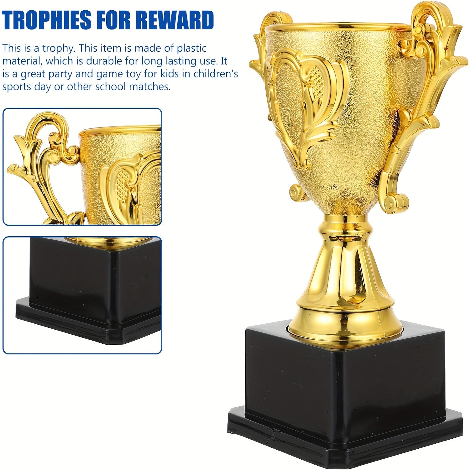 Plastic Golden Trophy for Games and Parties