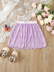 Girls Solid Lace Ballet Skirt for Dance Practice Performance Sports