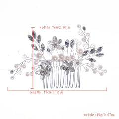 Rhinestone Faux Pearl Flower Hair Comb Pin Bridal Wedding Party Decor