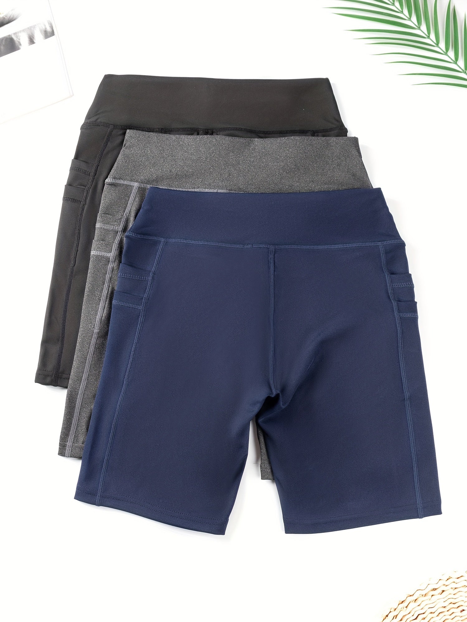 Women's Stretch Biker Shorts with Pockets - Ideal for Workouts