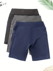 Women's Stretch Biker Shorts with Pockets - Ideal for Workouts