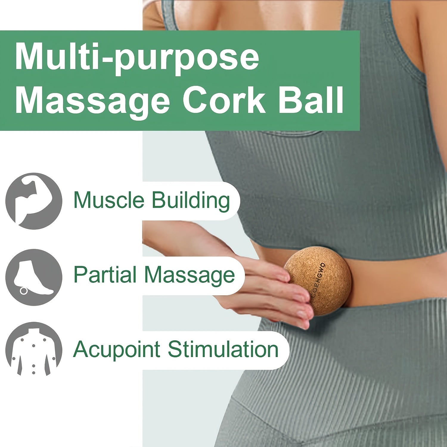 3pcs Cork Yoga Massage Ball for Muscle Relaxation