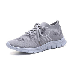 Women's Breathable Knitted Sports Shoes Lace Up Running Sneakers