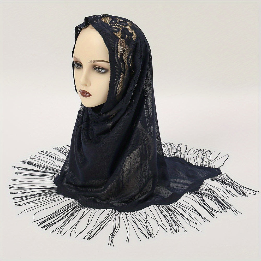 Fringed Triangle Scarf Soft Shawl Classic Wrap