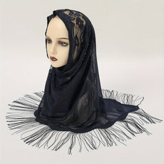 Fringed Triangle Scarf Soft Shawl Classic Wrap