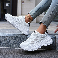 Thick Sole Shock Absorption Dad Shoes Lightweight Breathable Sneakers