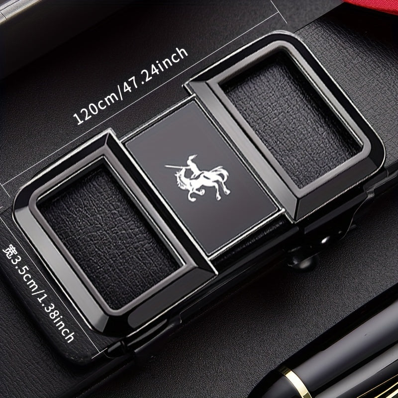 Men's Smooth Buckle PU Leather Belt for Business Travel Dressing
