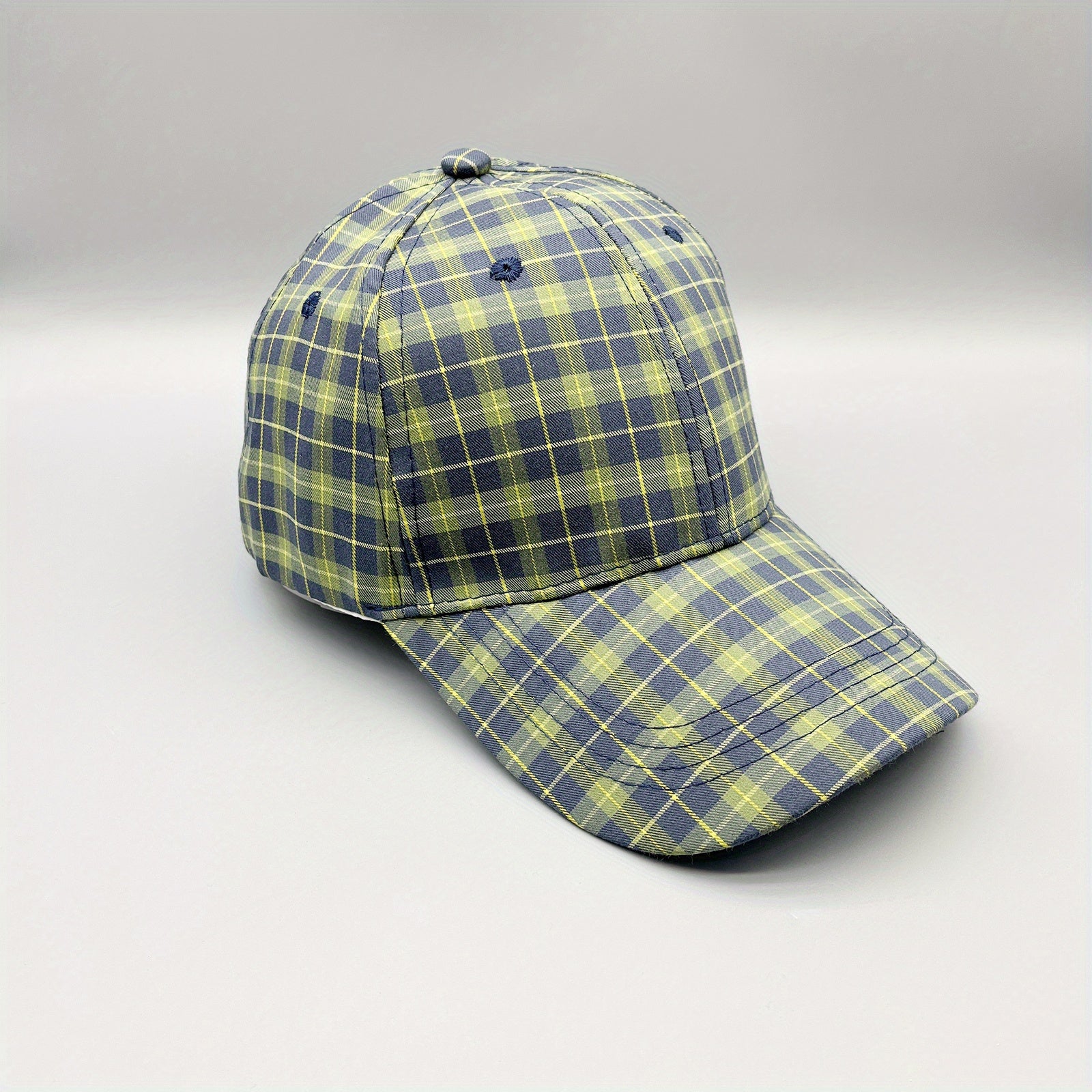 Colorful Grid Pattern Baseball Cap Lightweight Sunscreen Dad Hats