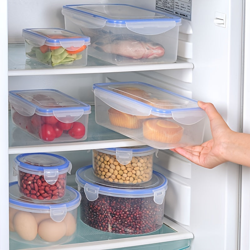 4pcs Plastic Storage Box Refrigerator Lunch Box Sealed Container
