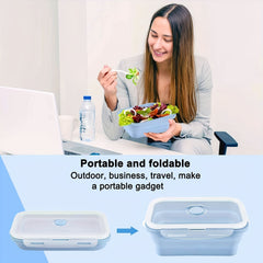 2pcs 800ml Silicone Collapsible Food Storage Containers With Lids BPA-Free