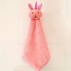Cute Rabbit Hanging Fingertip Towel Coral Velvet Absorbent Soft Towel