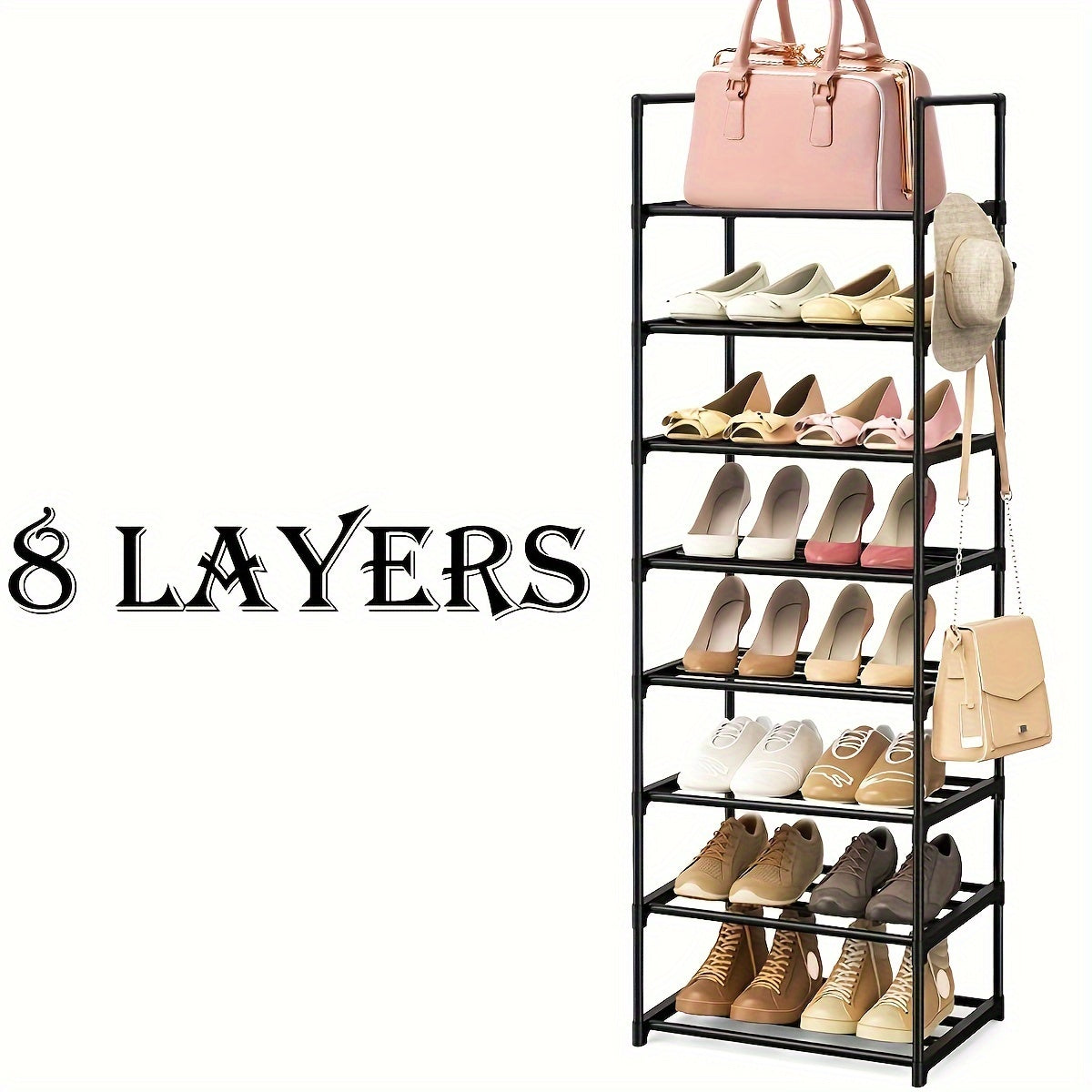 1pc Household Shoe Storage Rack Large Capacity Floor Standing Organizer