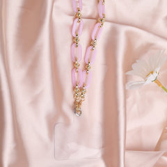 Sweet Pink Key Chain Detachable Chain Bag Strap Anti-drop Hanging Rope