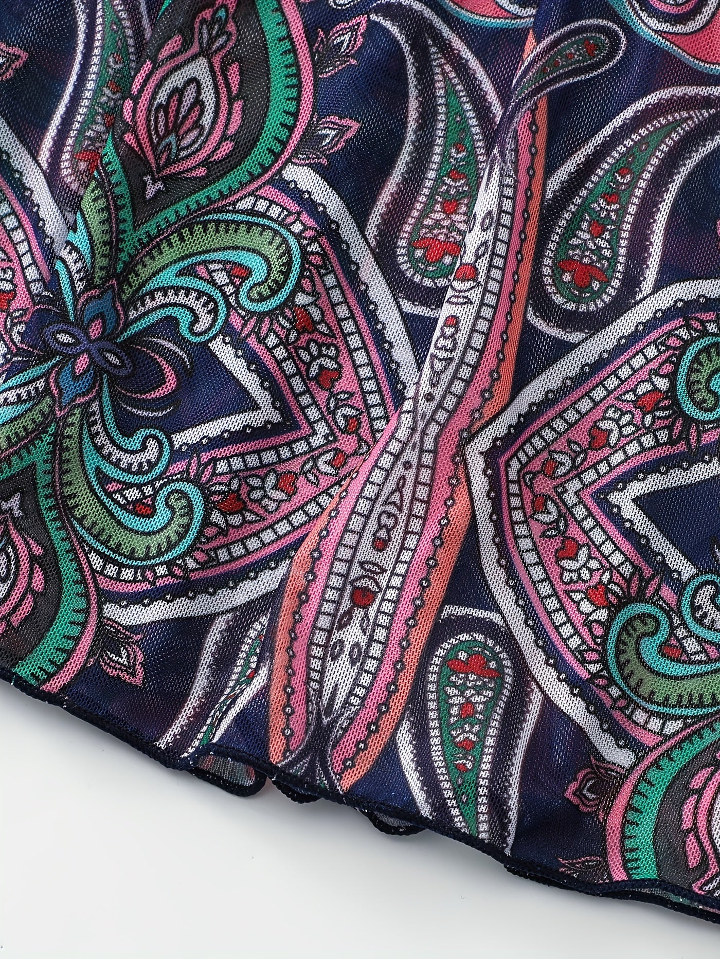 Boho Bikini Bottoms Women's Plus Paisley Print Swimwear Pants