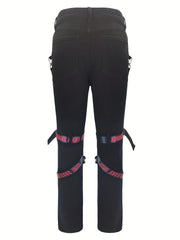 Men's Ripped Straight Denim Jeans With Pockets