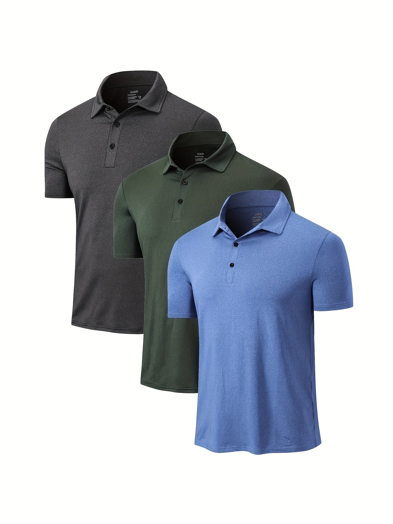 3 Pack Mens Quick Dry Golf T Shirt Moisture Wicking Workout Tee