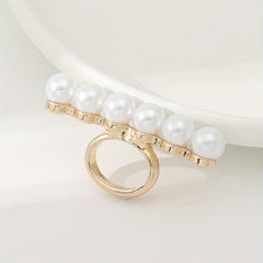 Faux Pearl Scarf Shawl Buckle Clip T shirt Tie Clips