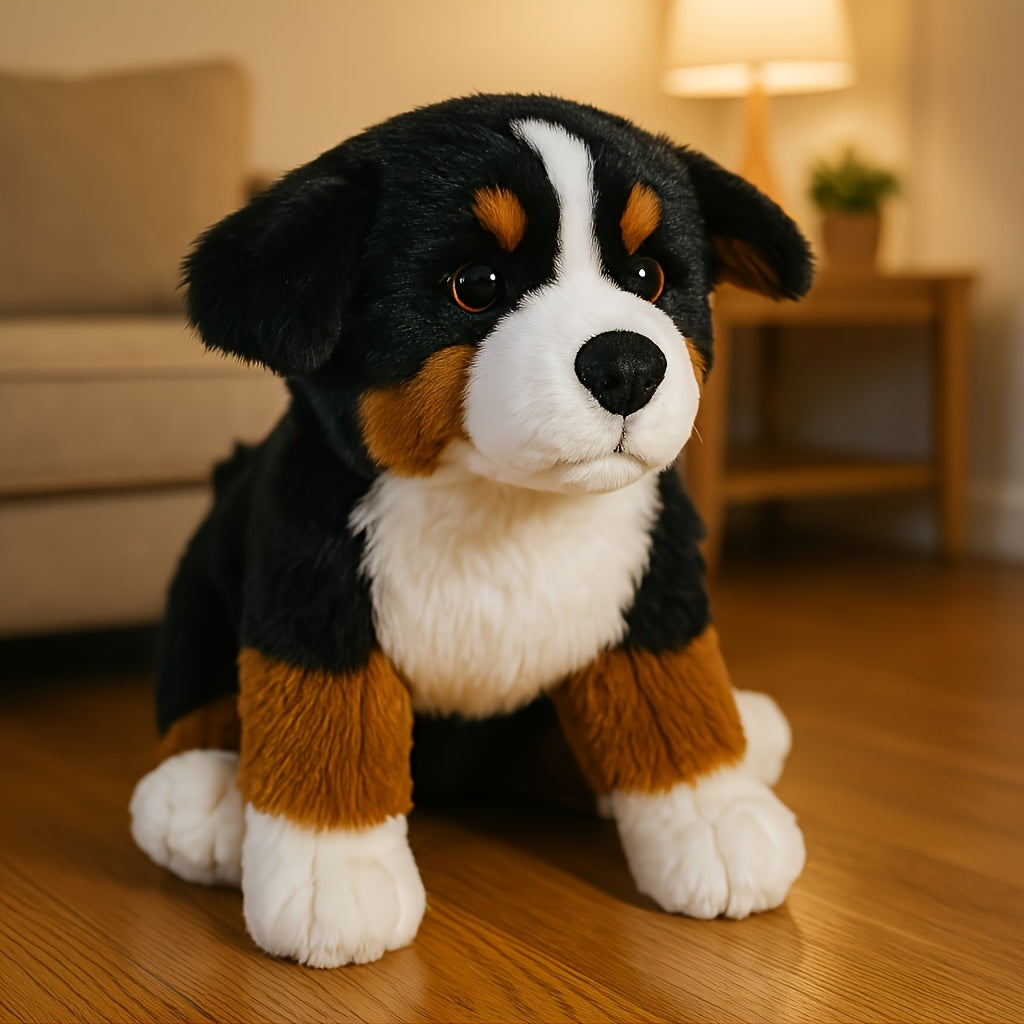 Soft Beresford Stuffed Dog Plush Toy & Collar Expressive Eyes Plush Material