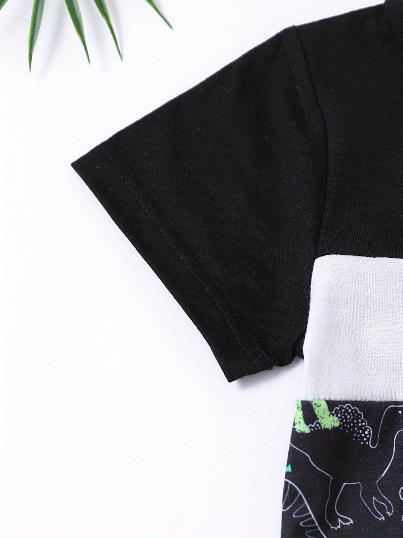 Toddler Boys Letter Dinosaur Print Tee Track Shorts Set