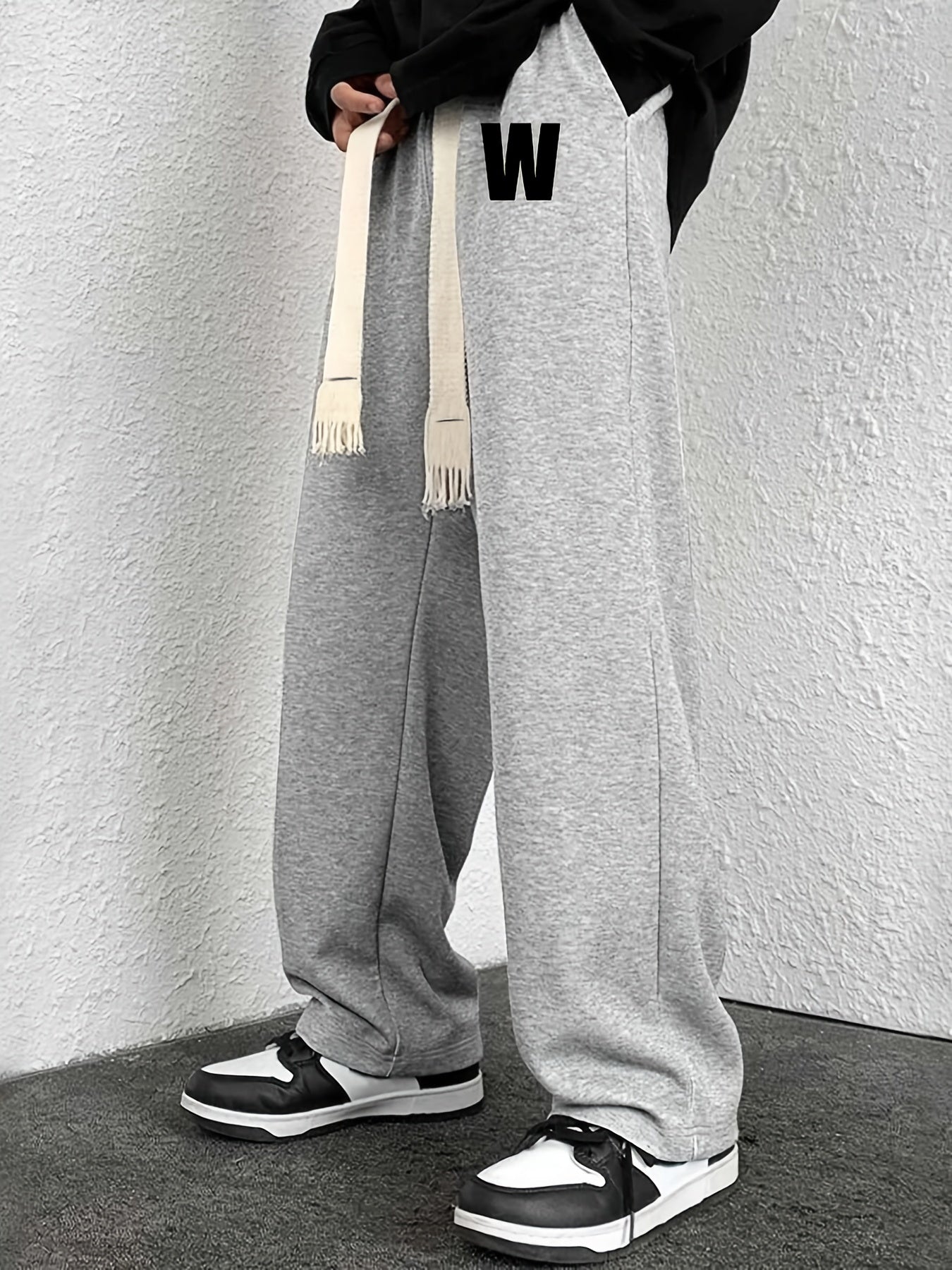 Men's Loose Fit Letter W Drawstring Pants Spring/Fall