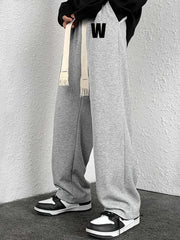 Men's Loose Fit Letter W Drawstring Pants Spring/Fall