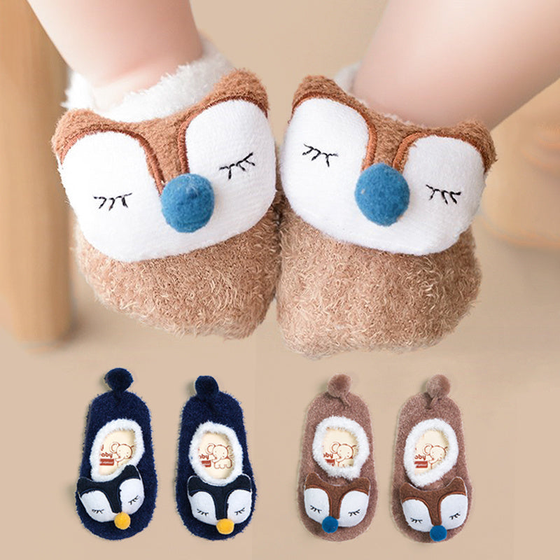 Kids' Fox Pattern Boat Socks - Non Slip Design