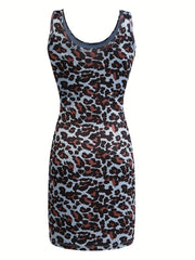 Leopard Print Yoga Sports Fitness Tank Dress