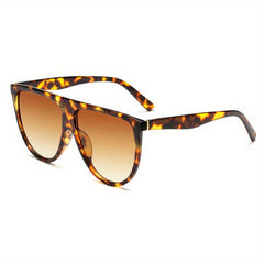Vintage Flat Top Sunglasses Large Pilot Women Sun Shades UV400