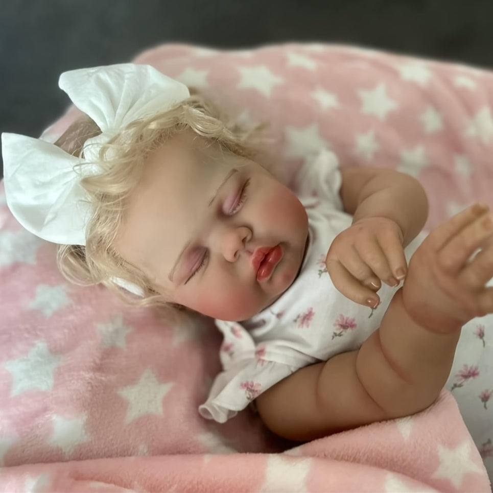 24 Inch Vinyl Closed Eye Pickle Reborn Doll Soft Body Lifelike Companion Toy