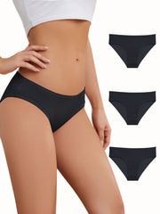 Women's 3pcs Comfy & Breathable Stretchy Briefs