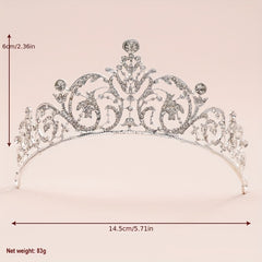Baroque Style Rhinestone Crown Tiara Wedding Bridal Hair Accessory