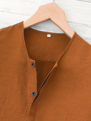Men's Half Cardigan Button Short Sleeve Shirt