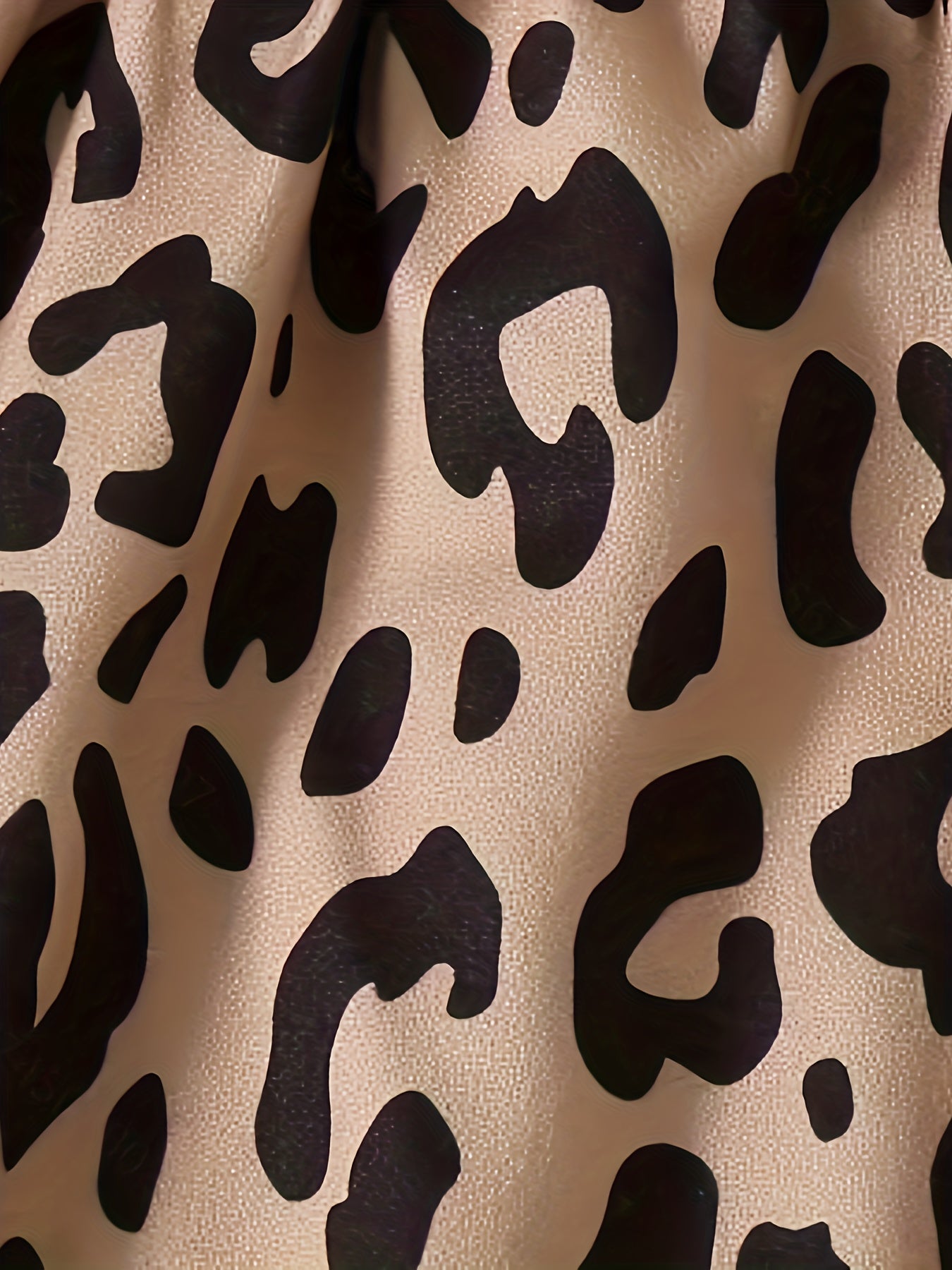 Leopard Print Pajamas Set Short Sleeve Top & Shorts Sleepwear Loungewear