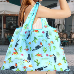 Japanese Large Capacity Shopping Bag, Foldable Calico Square Bag