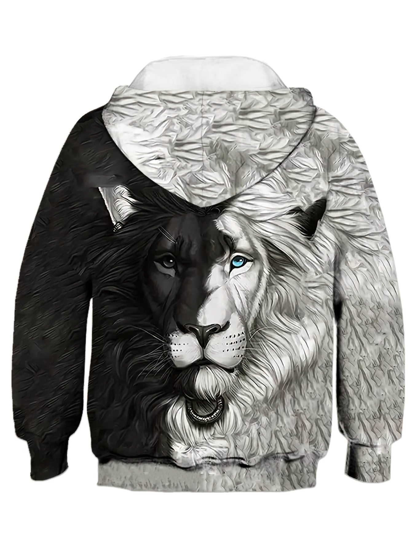 Anime Lion Pattern Kid's Hoodie Long Sleeve Top Boy's Clothes