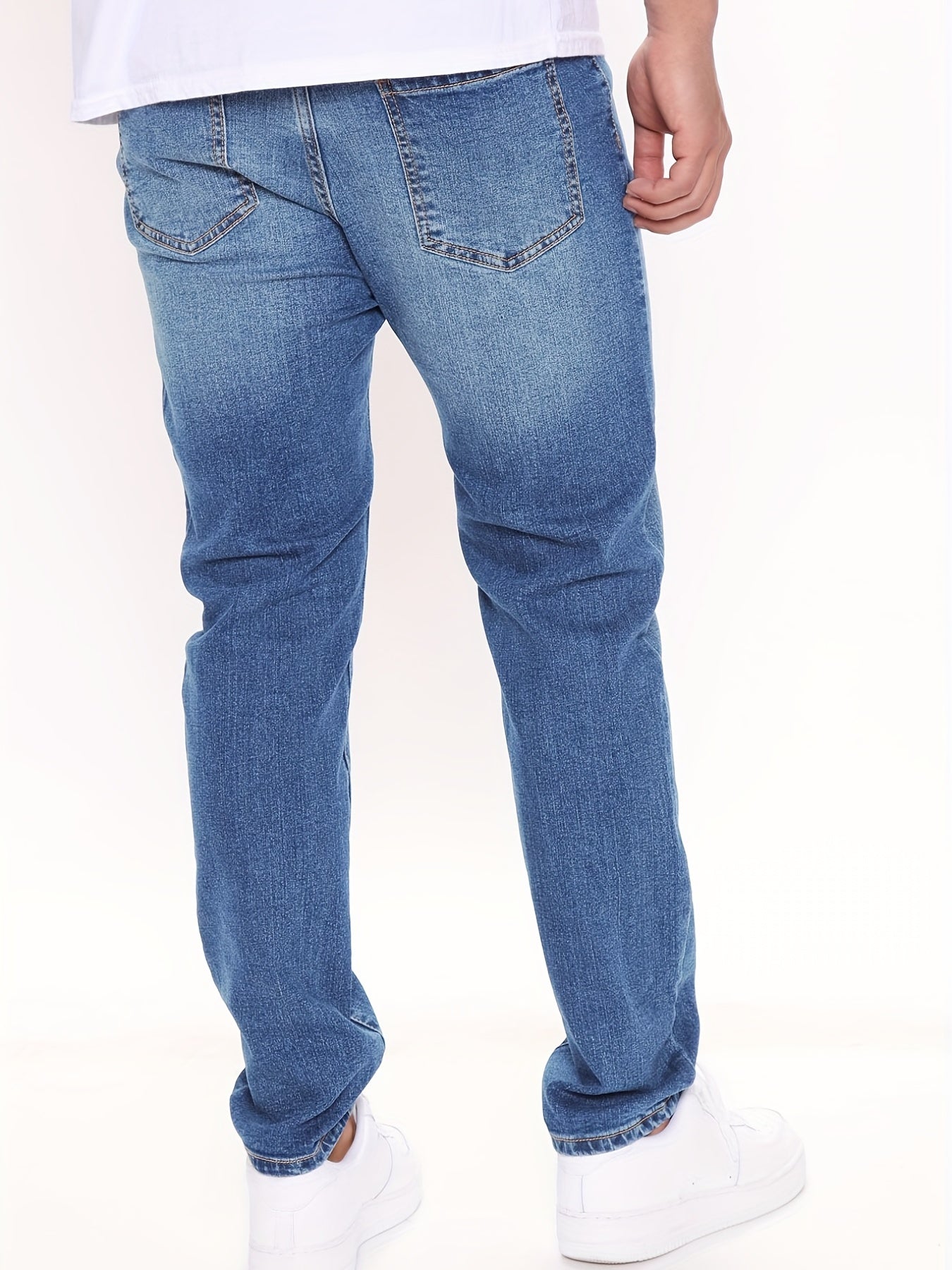 Men's Skinny Stretch Jeans Casual Slim Fit Denim Pants