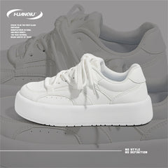 HUANQIU Round Toe Lace-up Skate Shoes Lightweight Sports Sneakers