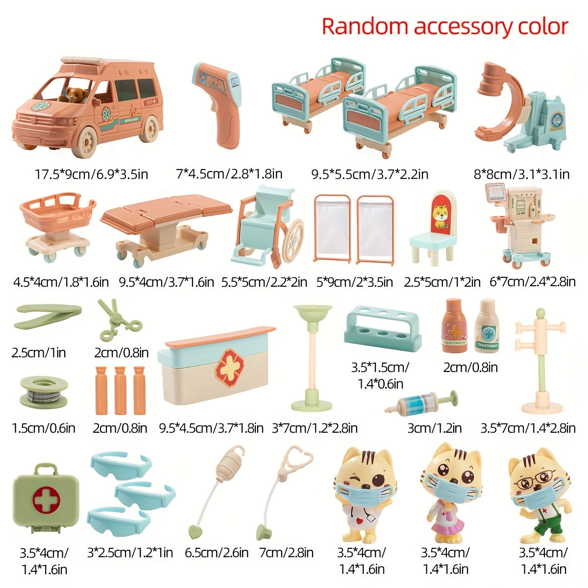 Kids Pet Medical Playset Doctor Toy Ambulance Hospital DIY