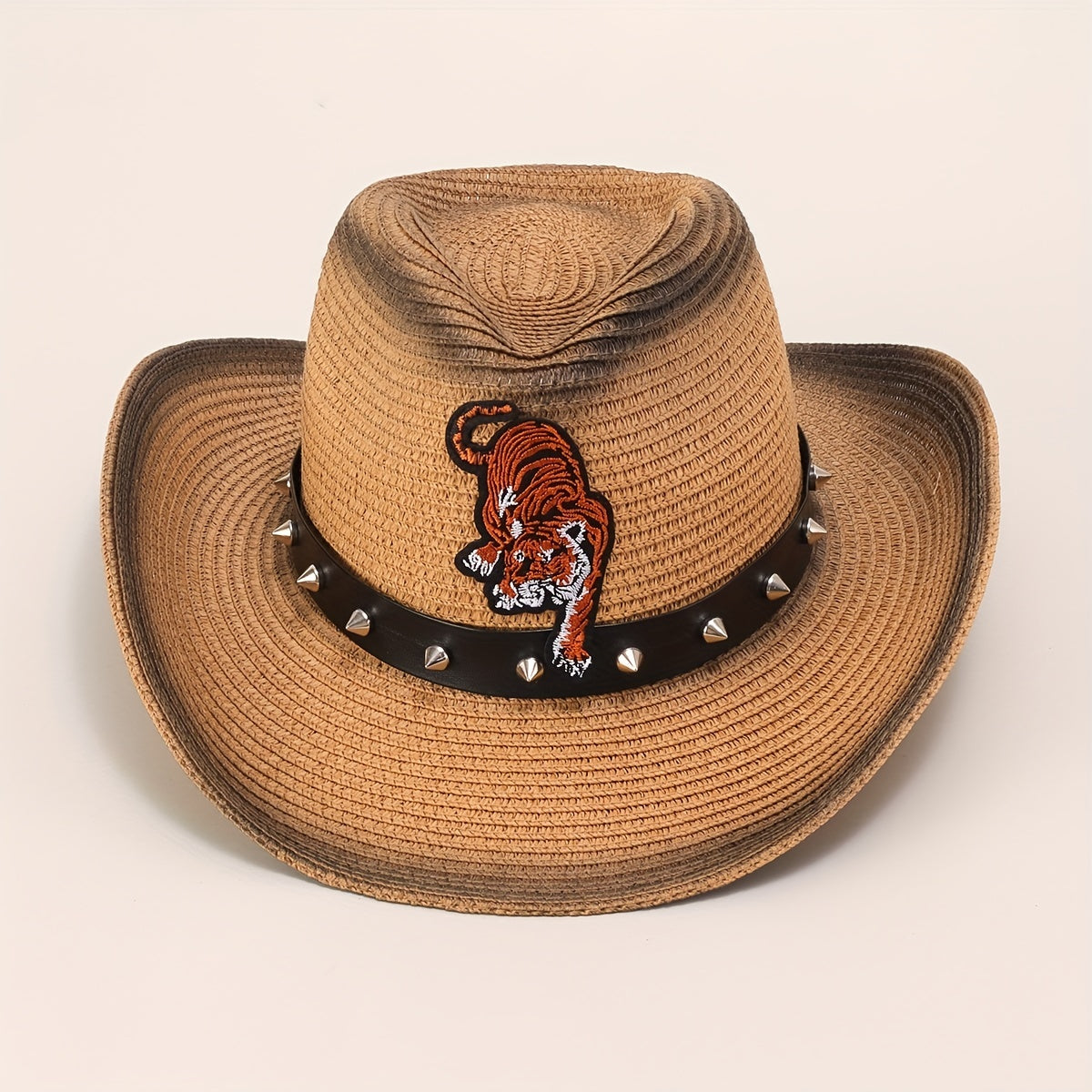 Gradient Jazz Cowboy Straw Hat Outdoor Fishing Sun Hat Men's Beach Hat