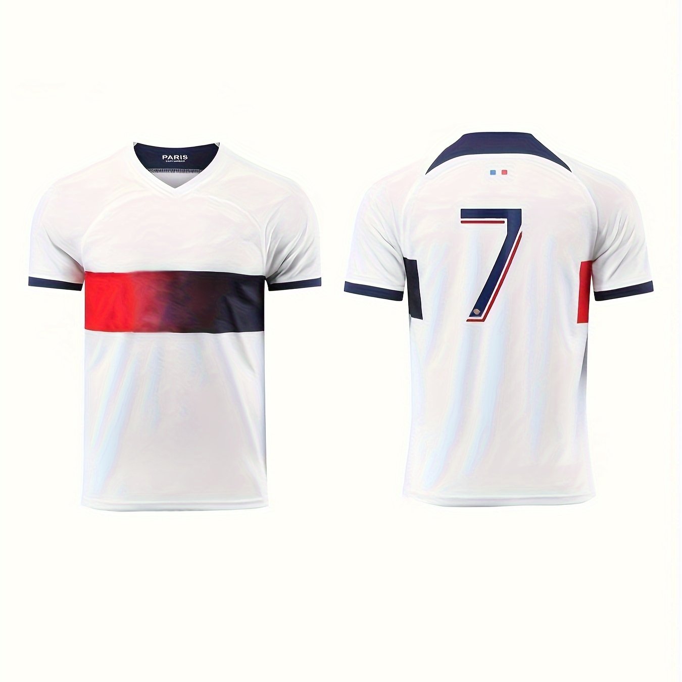 Men's Number 7 Print Football Jersey Short Sleeve Soccer Club Uniform