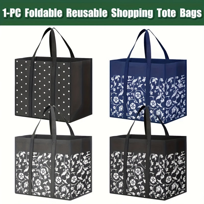 Foldable Reusable Shopping Bag Tote Bags with Reinforced Handles