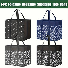 Foldable Reusable Shopping Bag Tote Bags with Reinforced Handles